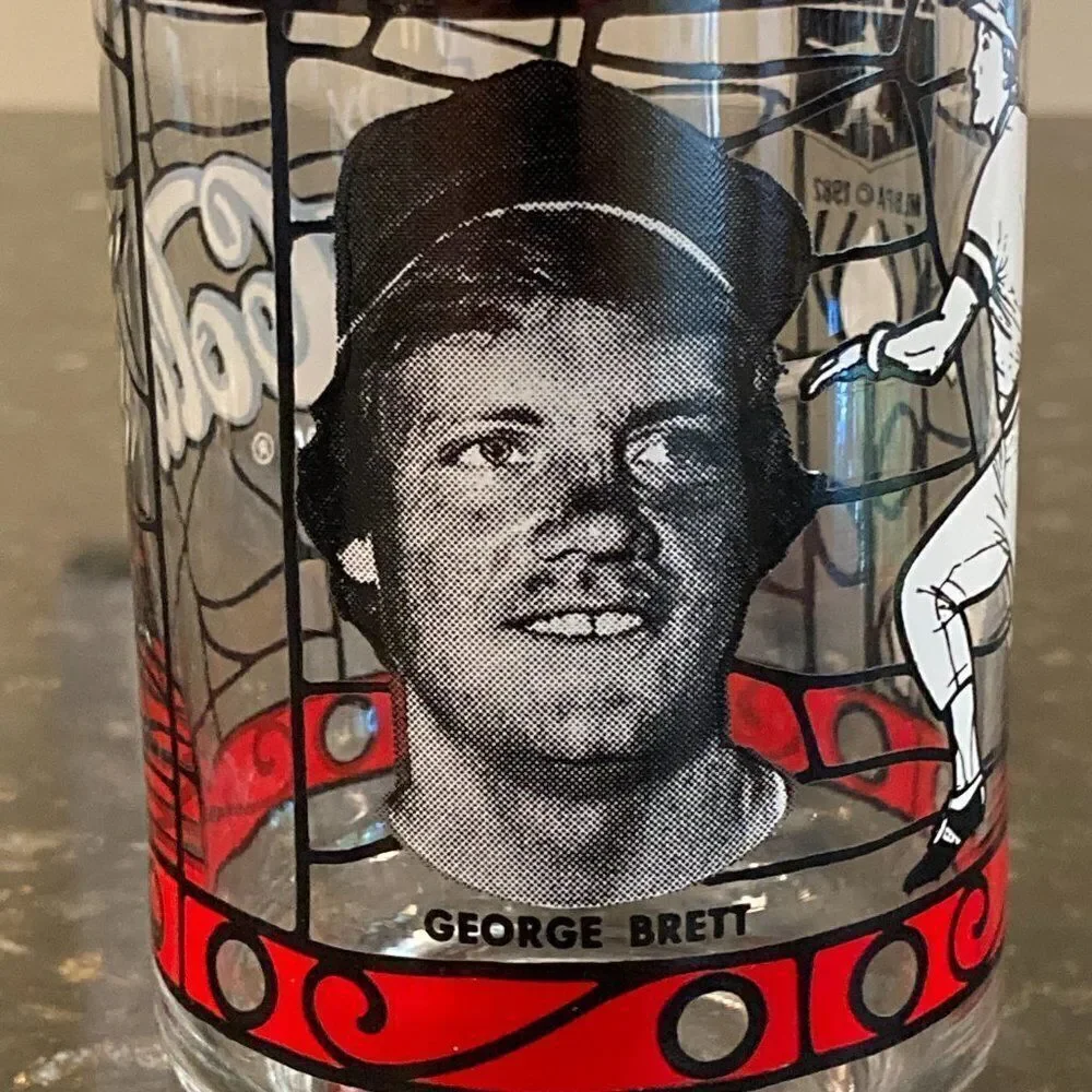 RARE Vintage 1982 George Brett Coca Cola Stained Glass